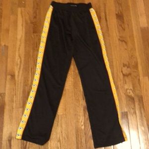 Black pants yellow and red side design
